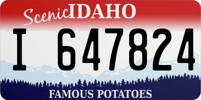 ID license plate I647824