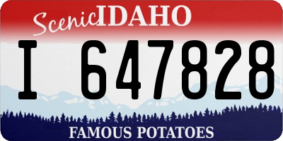 ID license plate I647828