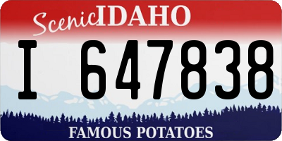 ID license plate I647838