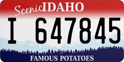 ID license plate I647845