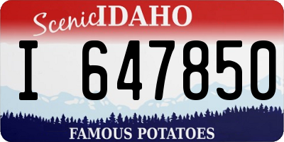 ID license plate I647850
