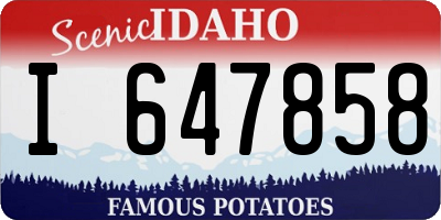 ID license plate I647858