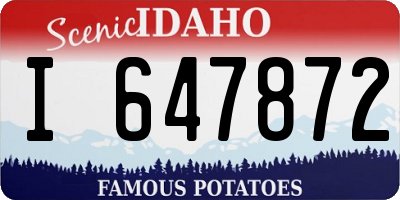 ID license plate I647872