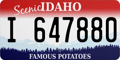 ID license plate I647880
