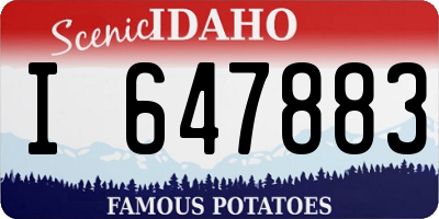 ID license plate I647883