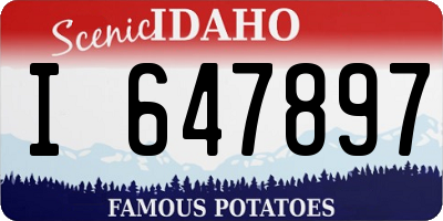 ID license plate I647897