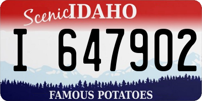 ID license plate I647902