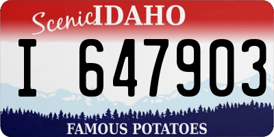 ID license plate I647903