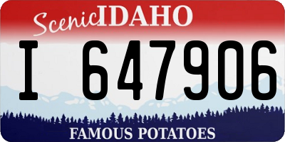 ID license plate I647906