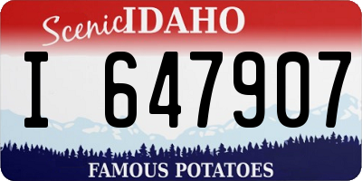 ID license plate I647907