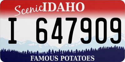ID license plate I647909