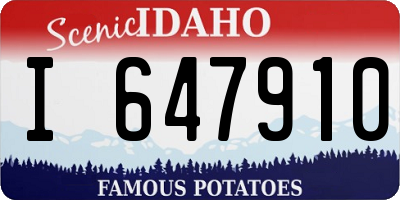 ID license plate I647910