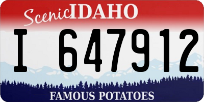 ID license plate I647912