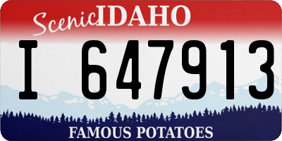 ID license plate I647913