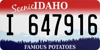 ID license plate I647916