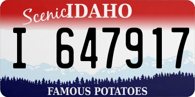 ID license plate I647917