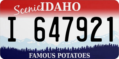ID license plate I647921