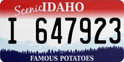 ID license plate I647923