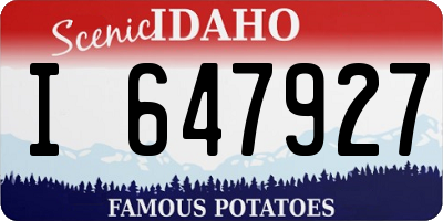ID license plate I647927