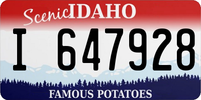 ID license plate I647928