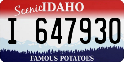ID license plate I647930
