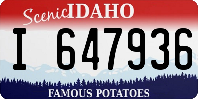 ID license plate I647936
