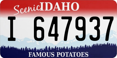 ID license plate I647937