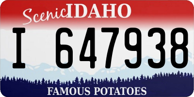 ID license plate I647938