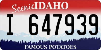 ID license plate I647939