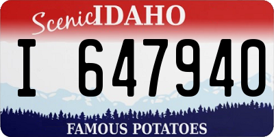 ID license plate I647940