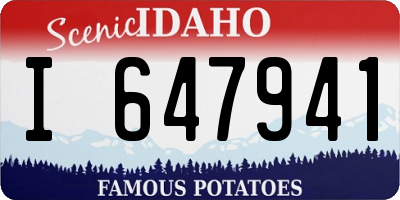ID license plate I647941