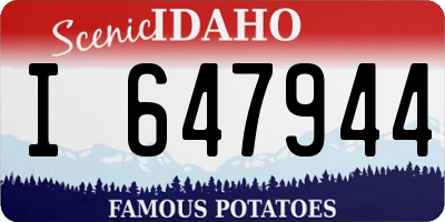 ID license plate I647944