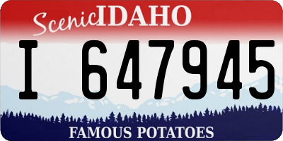 ID license plate I647945
