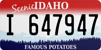 ID license plate I647947