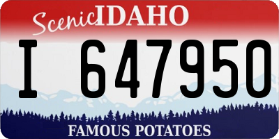 ID license plate I647950