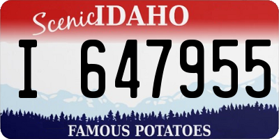 ID license plate I647955