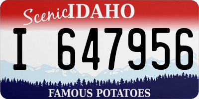 ID license plate I647956