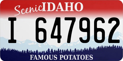 ID license plate I647962