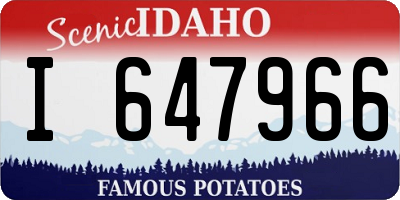ID license plate I647966