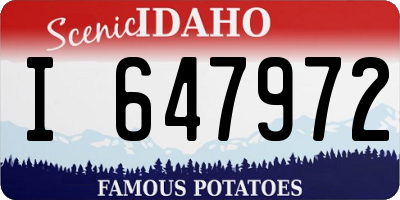 ID license plate I647972