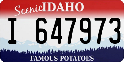 ID license plate I647973