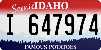 ID license plate I647974