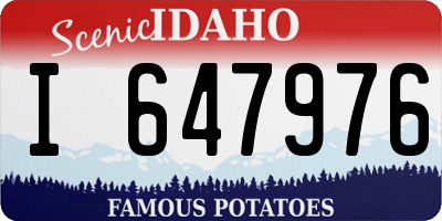 ID license plate I647976