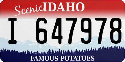 ID license plate I647978
