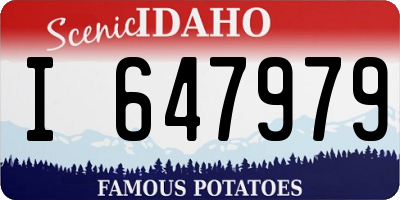 ID license plate I647979