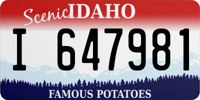 ID license plate I647981