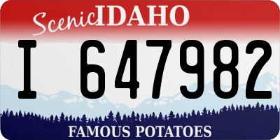 ID license plate I647982