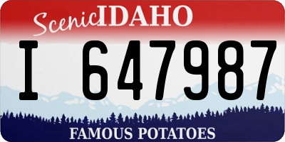 ID license plate I647987