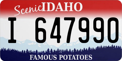 ID license plate I647990