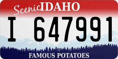 ID license plate I647991